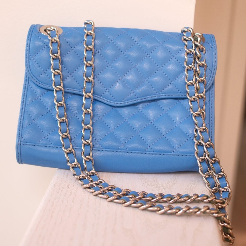 Rebecca Minkoff Blue Quilted Leather Shoulder or Crossbody Bag EXCELLENT COND